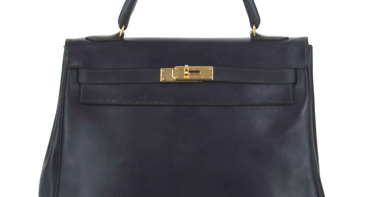 Herm s Kelly 30 bag navy blue