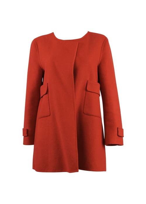 Manteau en cachemire et laine rouge