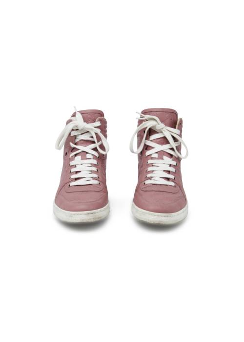 Rosa Leder-Sneakers
