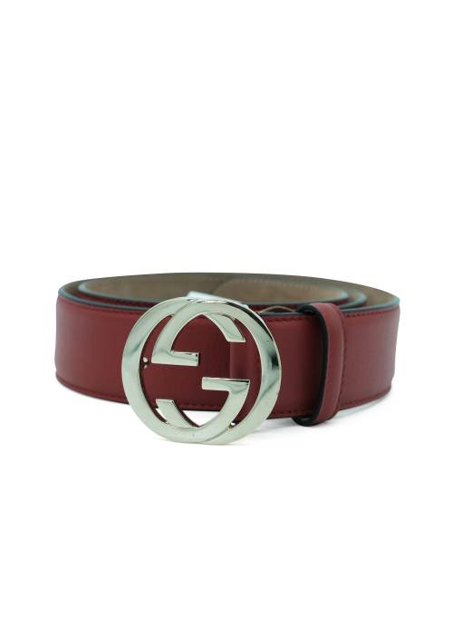 Gucci red leather belt