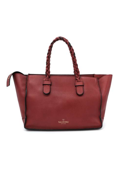 Rote Lederhandtasche von Valentino