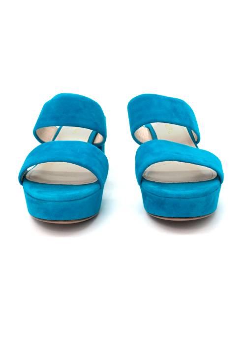 Prada blue suede sandals