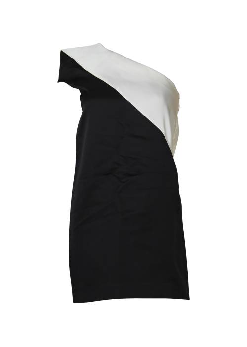 One-sleeve silk dress