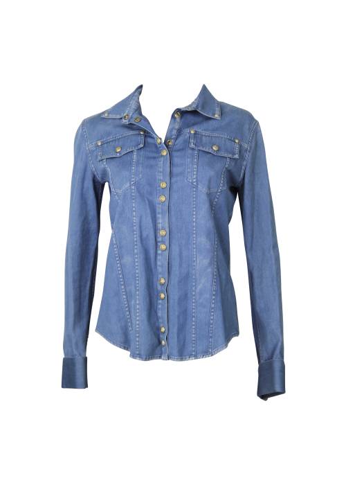 Balmain blue cotton shirt
