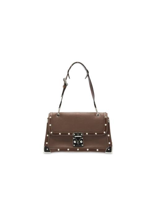 Brown leather handbag Louis Vuitton