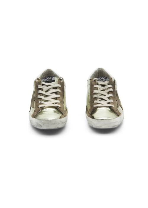 Golden Goose brown and gold sneakers
