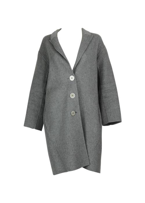 Grey wool and cashmere coat