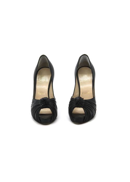 Black leather heels