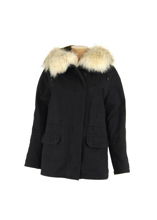 Navy blue coat with fur