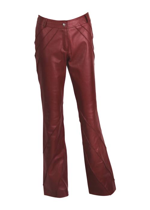 Red leather pants