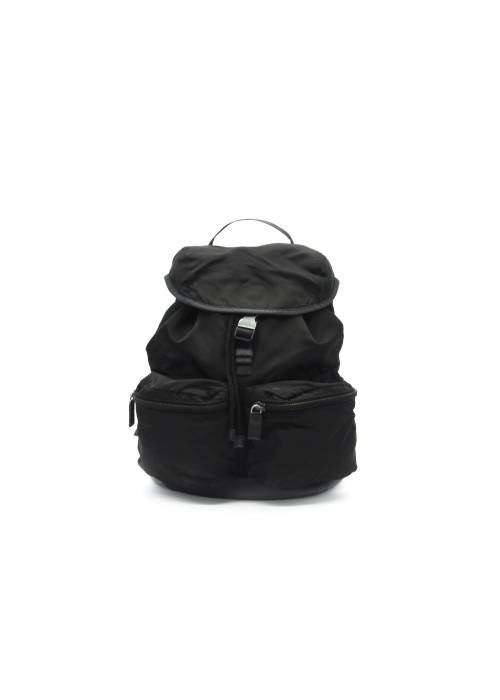 Prada backpack with silver jewellery