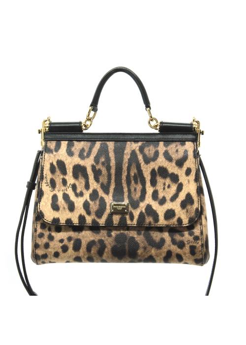 Miss Sicily bag in leopard print leather