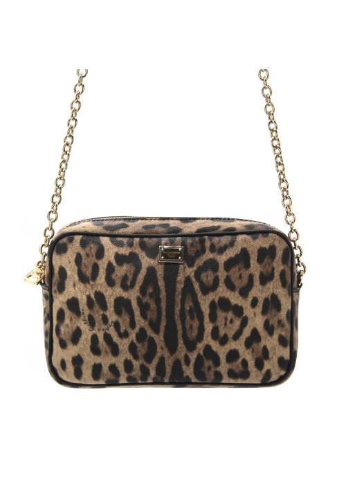 Leopard print leather bag