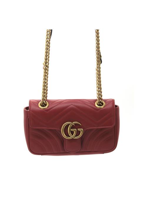 Gucci marmont bag in red leather