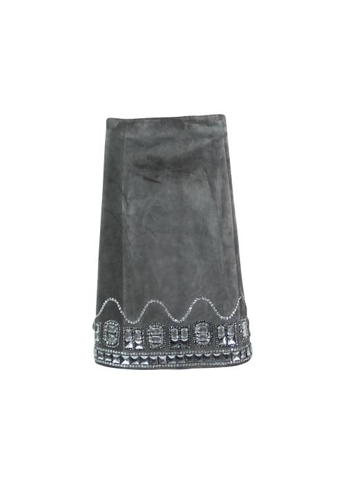 Calf leather skirt