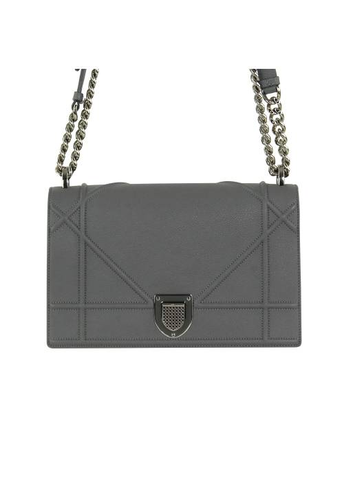 Diorama bag in grey leather