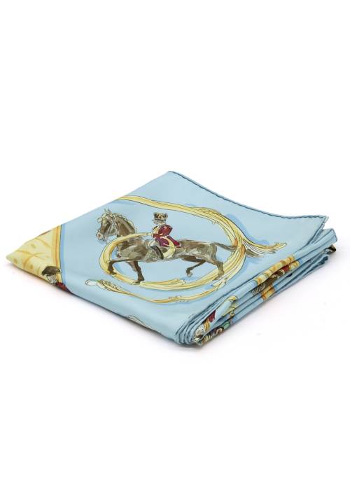 Sky blue scarf with horses