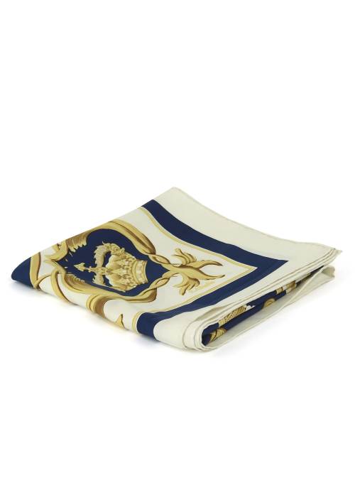 Navy blue scarf with crown motifs