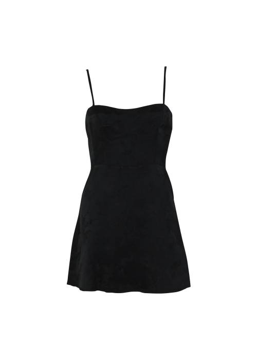 Short black silk dress