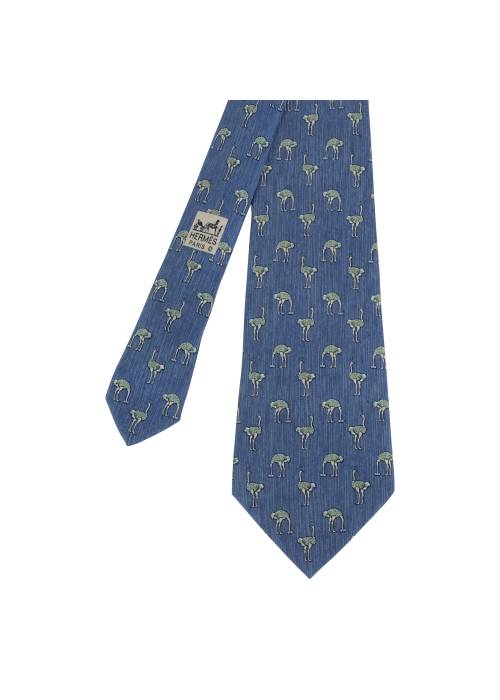 100% silk tie with ostrich print
