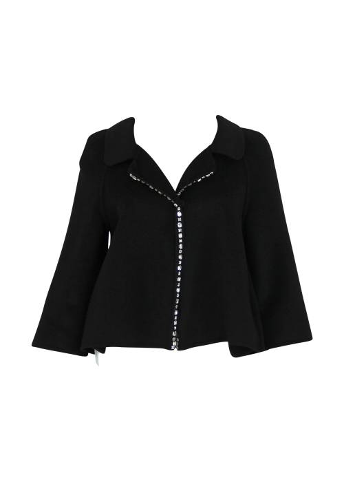 Black jacket embellished with rhinestones