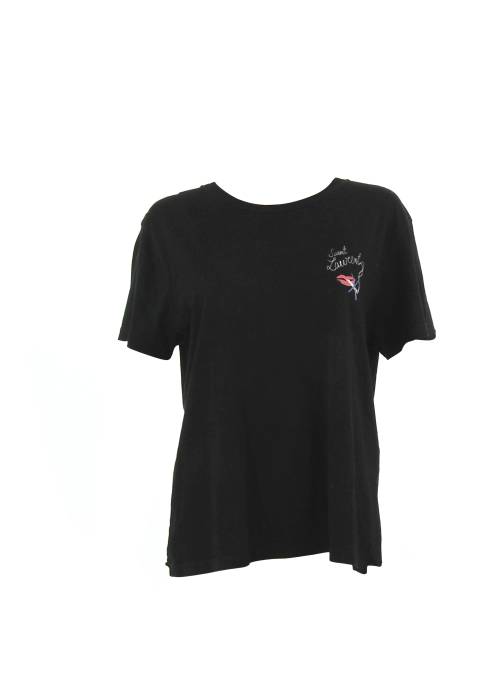 Schwarzes T-Shirt aus Baumwolle