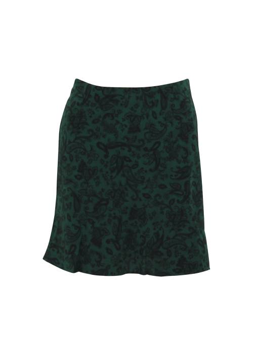 Black and green silk skirt