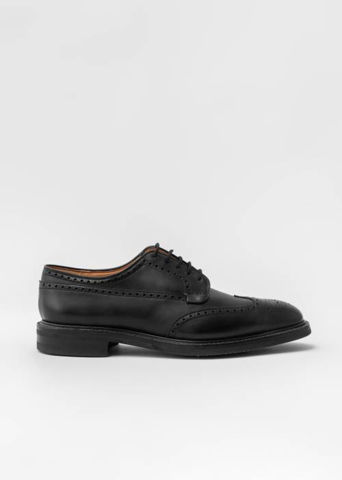 Black leather lace-up loafers