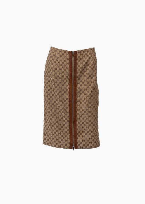 Brown skirt with zippers