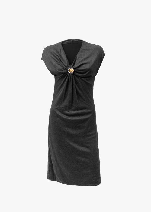Kleid aus dunkelgrauer Viskose