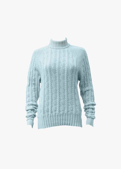 Light blue cashmere turtleneck sweater