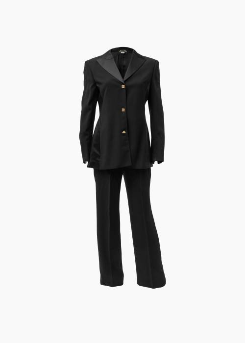 Black suit with gold buttons