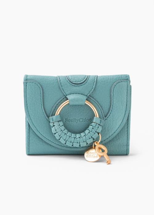 Sky blue leather wallet