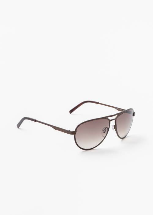 Brown matte-effect sunglasses