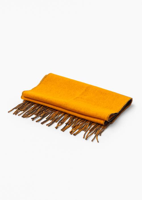 Grey and orange cashmere scarf