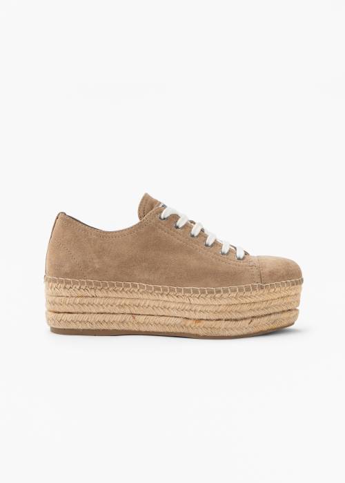 Wicker and suede sneakers