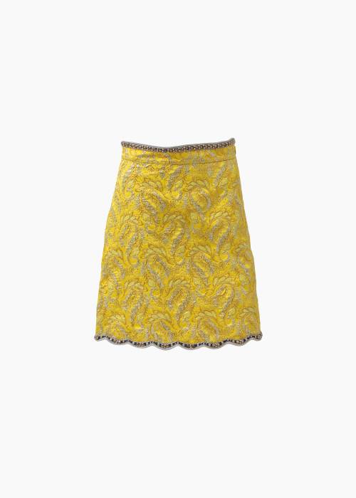 Yellow skirt with embroidered details