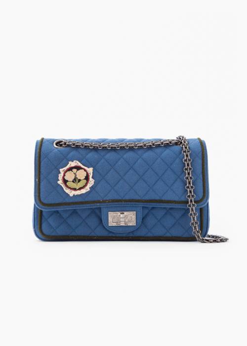 Chanel-Tasche 2.55 aus blauer Wolle