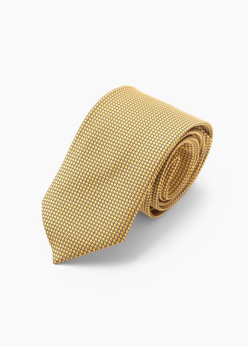 Cravate en soie jaune