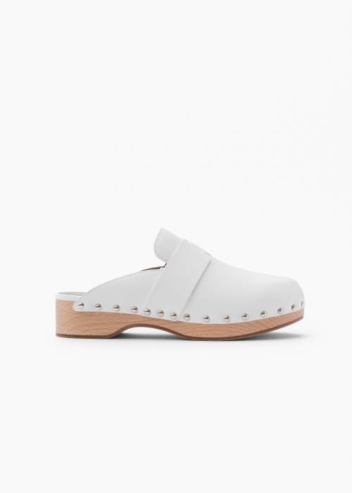 Calya mules in white leather