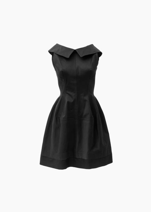 Structured dress in black cotton
