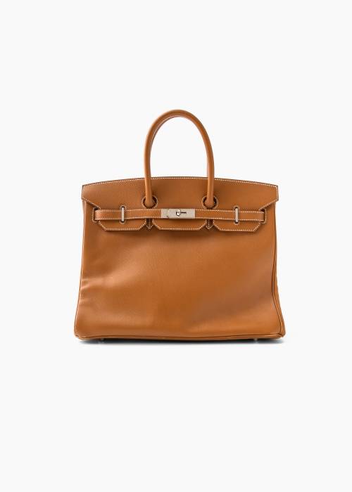 Birkin 35 camel leather bag