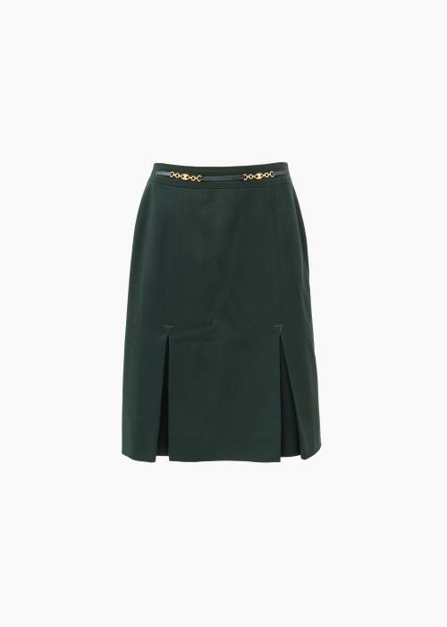 Green wool skirt
