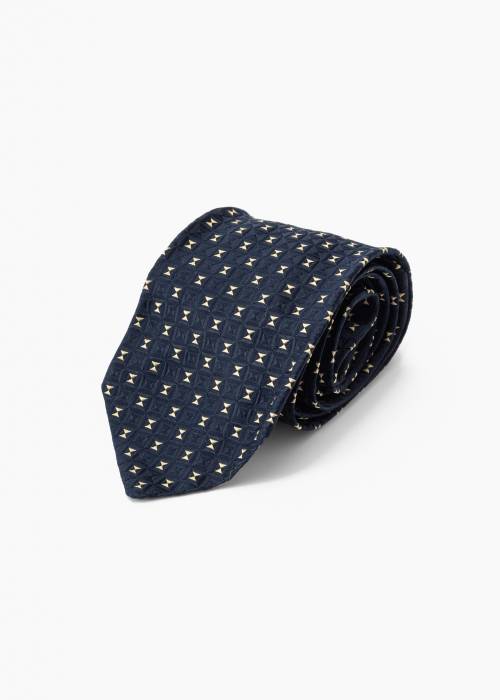 Navy blue silk tie