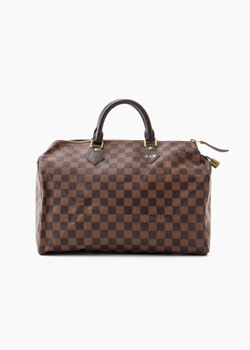 speedy 35 ebony checkerboard leather bag