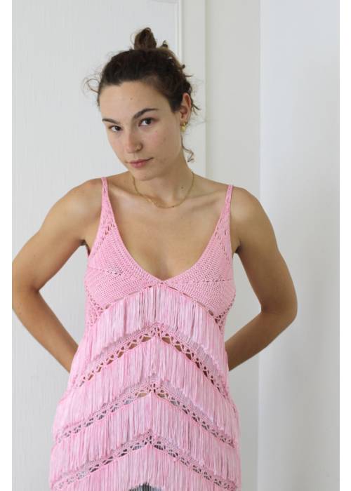 Eqle - Pink Fringed Top