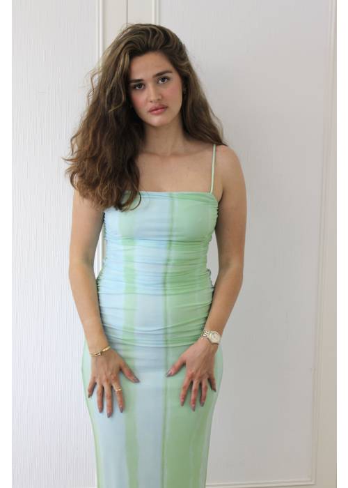 Significant Other - Blue and Green Body-Conscious Dress