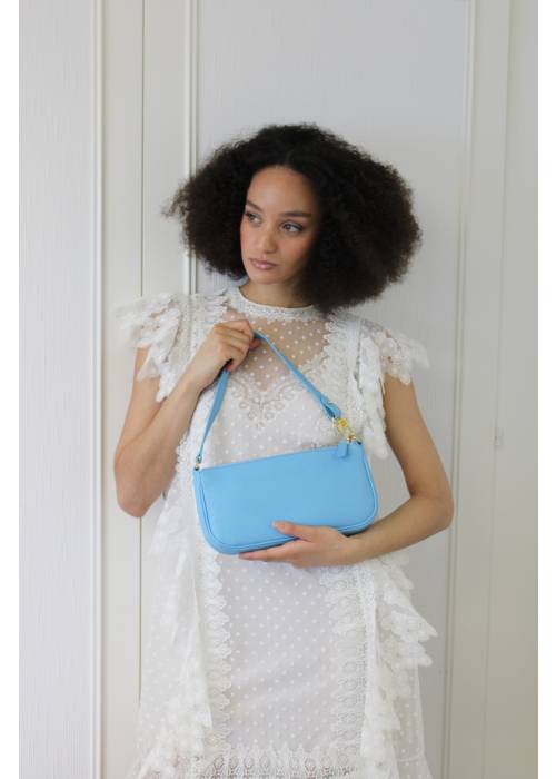 By Far - Sac baguette bleu ciel