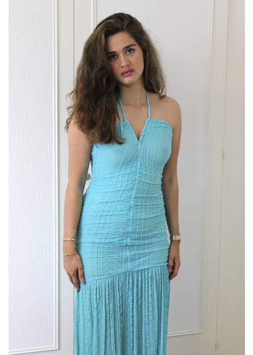 Ganni - Blue Halter Dress