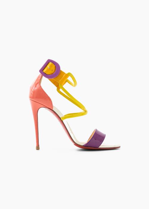 Multicolored patent leather pumps